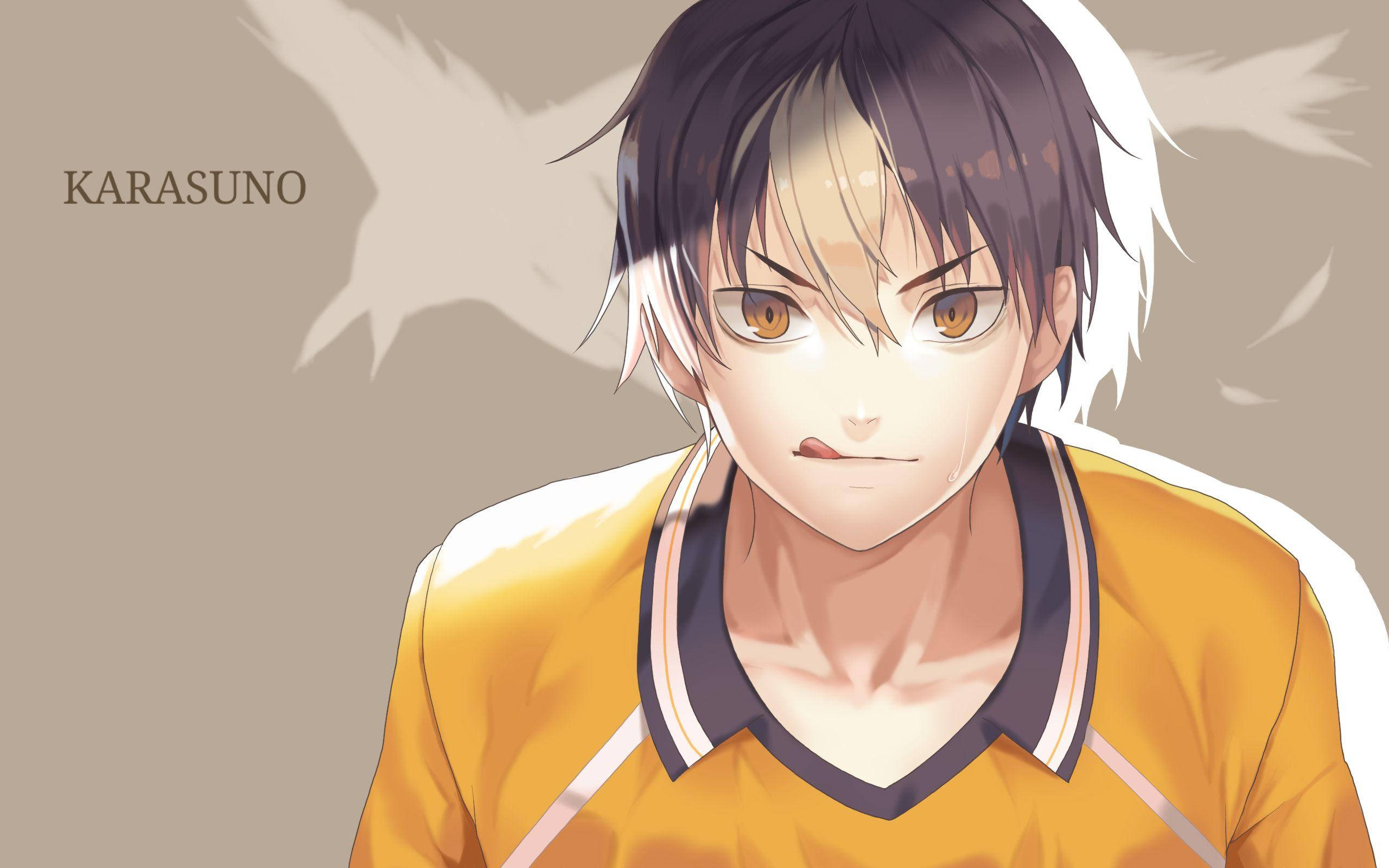 Yu Nishinoya, yellow sports jersey, sweat, 2K Desktop Wallpaper