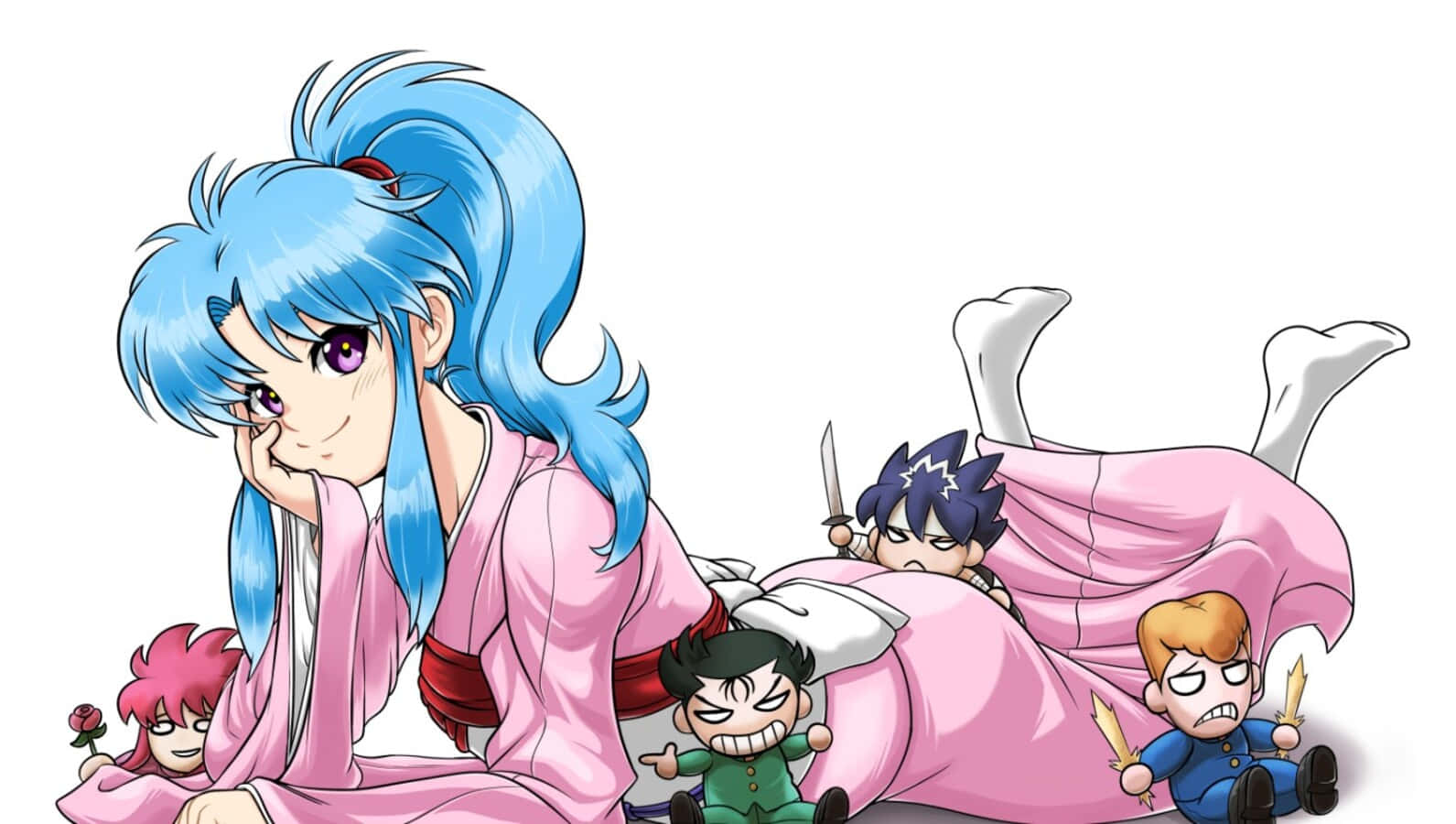 Yu Yu Hakusho, Botan, blue-haired anime girl, HD Desktop Wallpaper