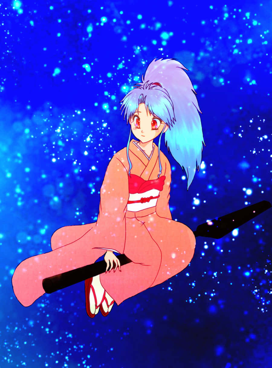 Botan, Yu Yu Hakusho, blue-haired anime girl, SD Phone Wallpaper