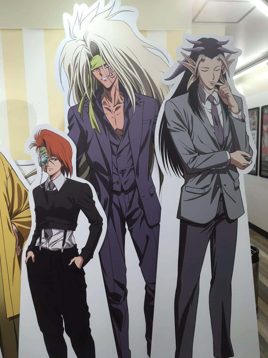 Yu Yu Hakusho, character cutouts, hallway, SD Phone Wallpaper