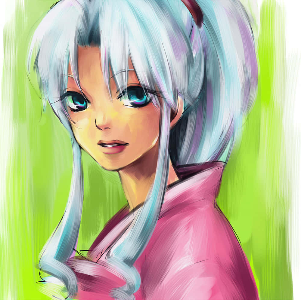 Botan, Yu Yu Hakusho, silver hair, SD Desktop Wallpaper