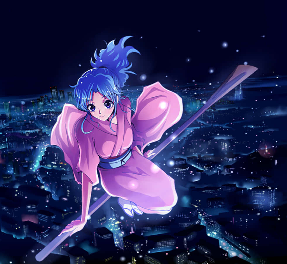Botan, Yu Yu Hakusho, blue-haired, SD Desktop Wallpaper