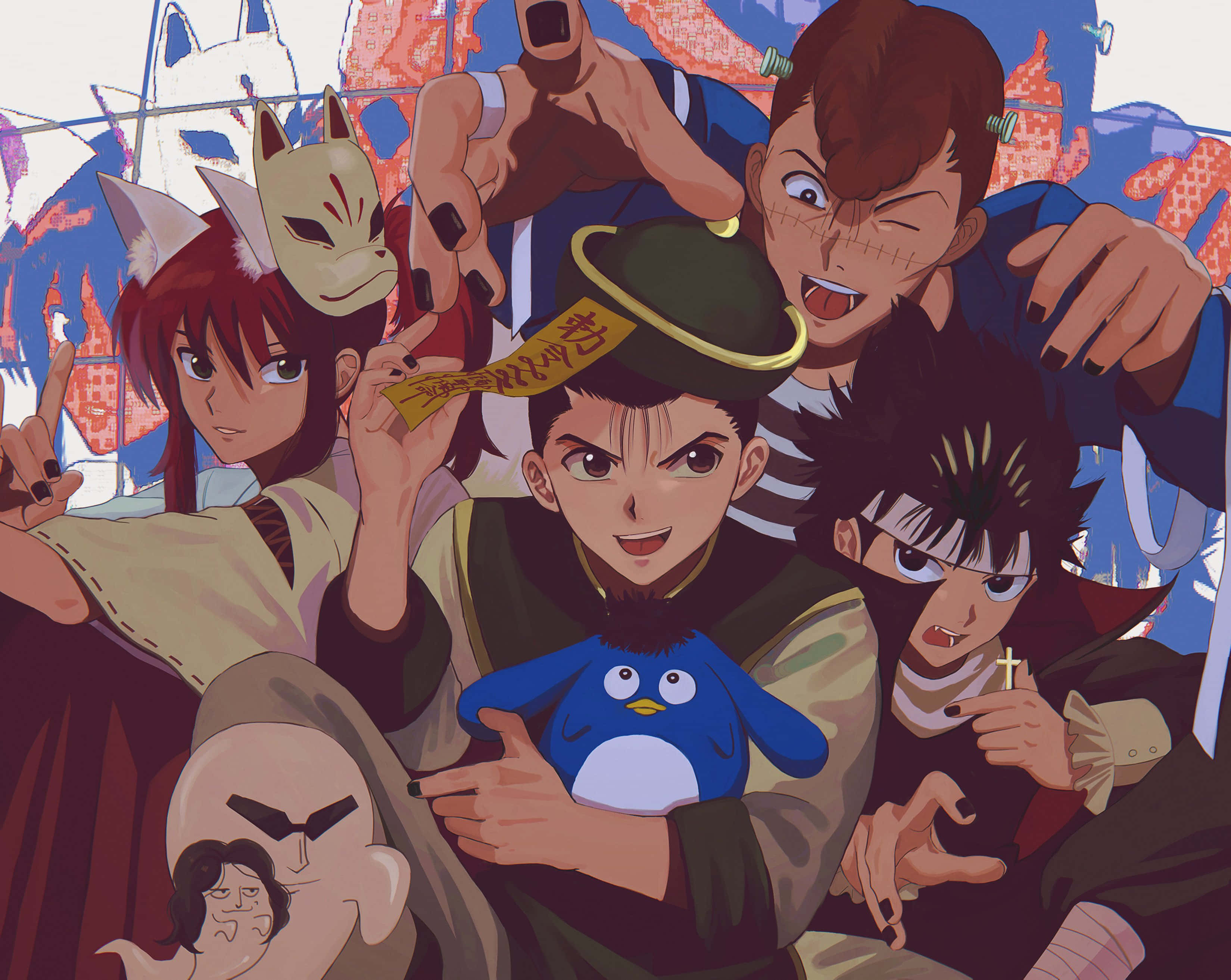 Yu Yu Hakusho, Team Portrait, anime, 2K Desktop Wallpaper