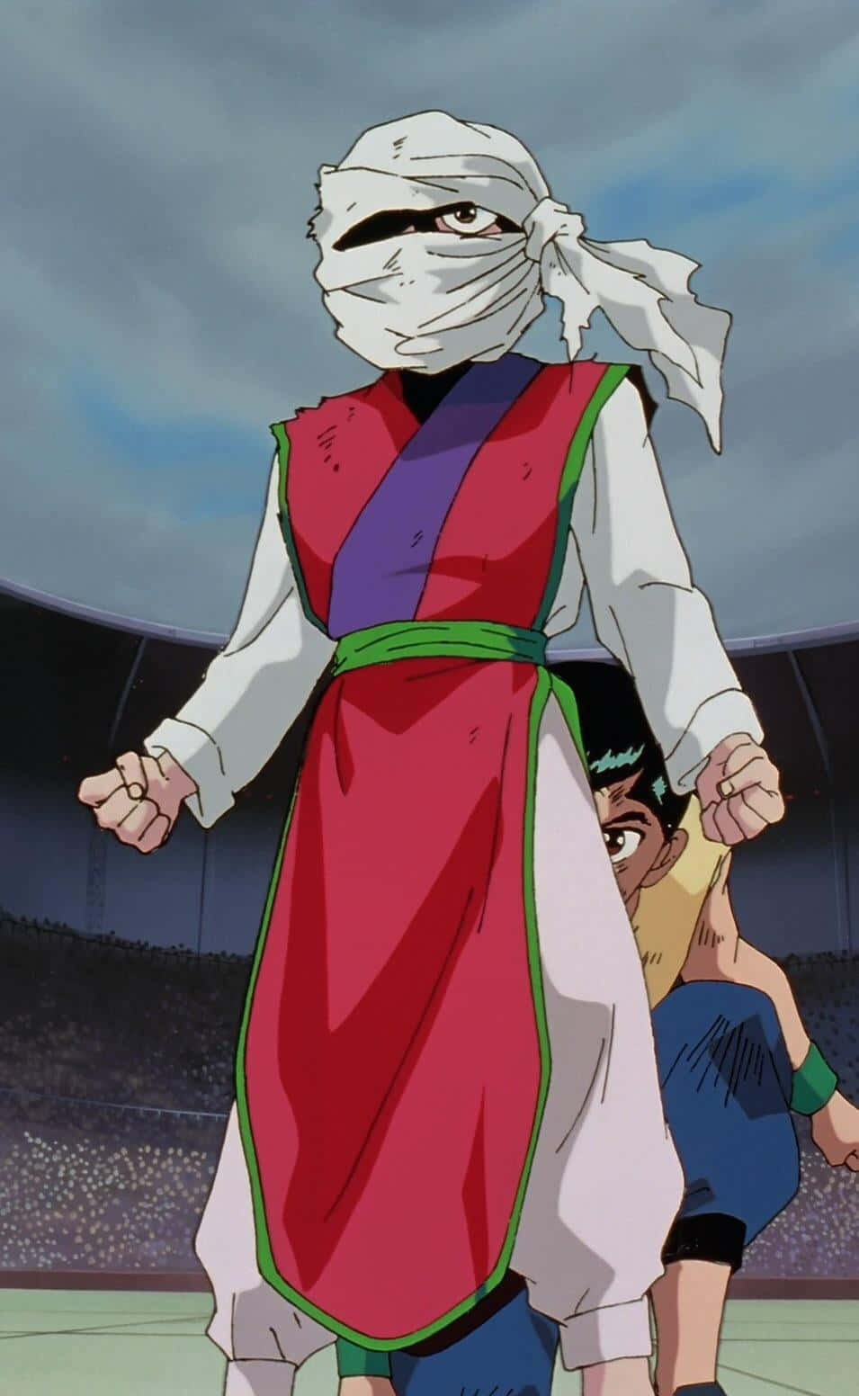 Genkai, Yu Yu Hakusho, red purple and green gi, HD Phone Wallpaper