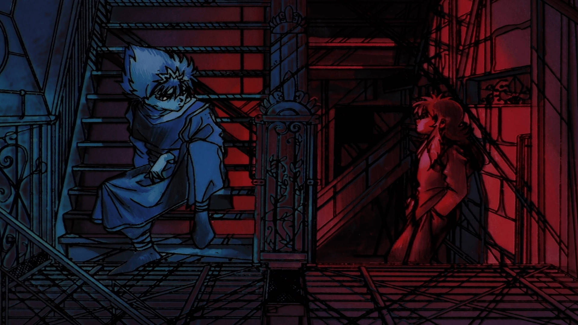 Yu Yu Hakusho, Koenma, dimly lit industrial stairwell, Full HD Desktop Wallpaper