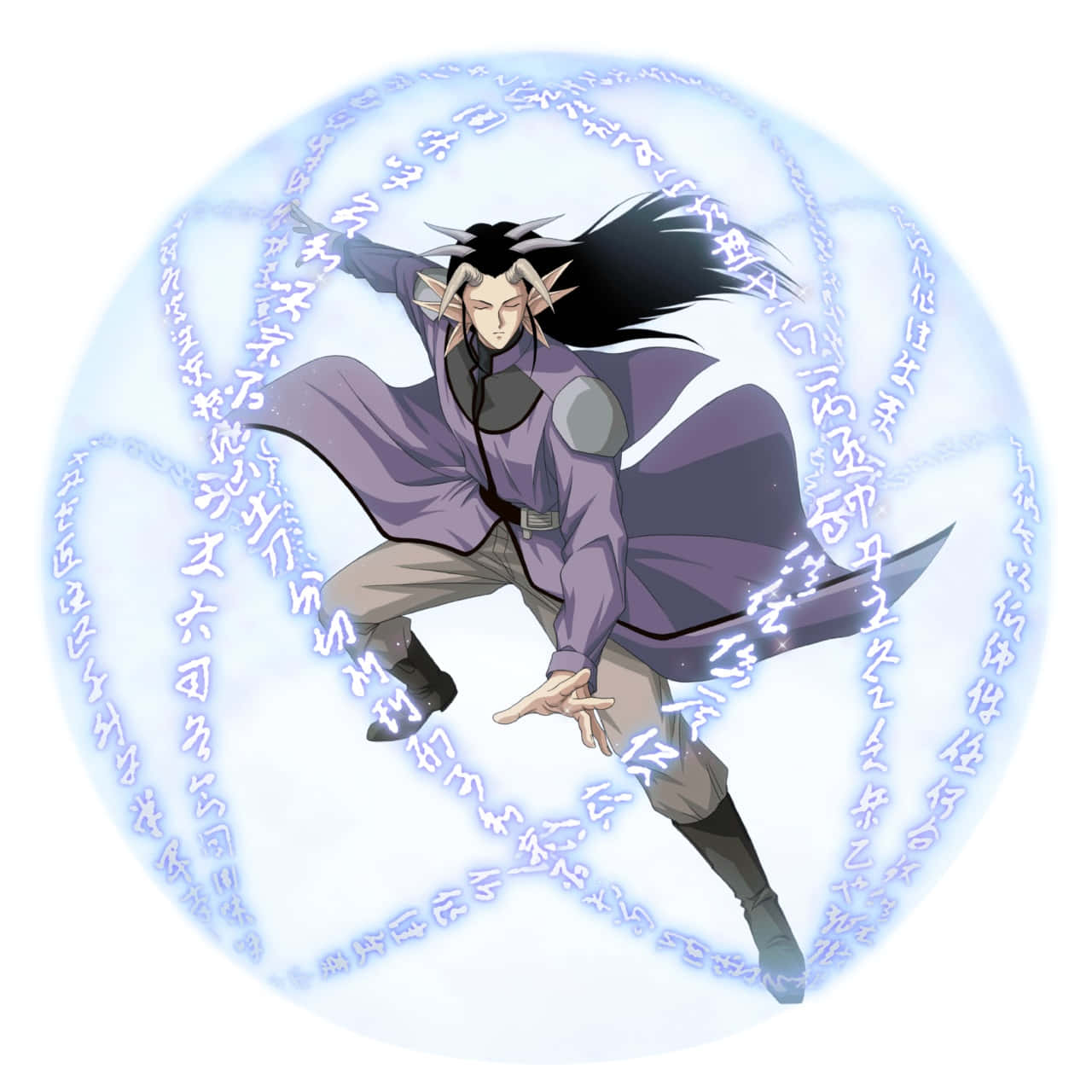Yomi, Yu Yu Hakusho, glowing blue runes, HD Desktop Wallpaper