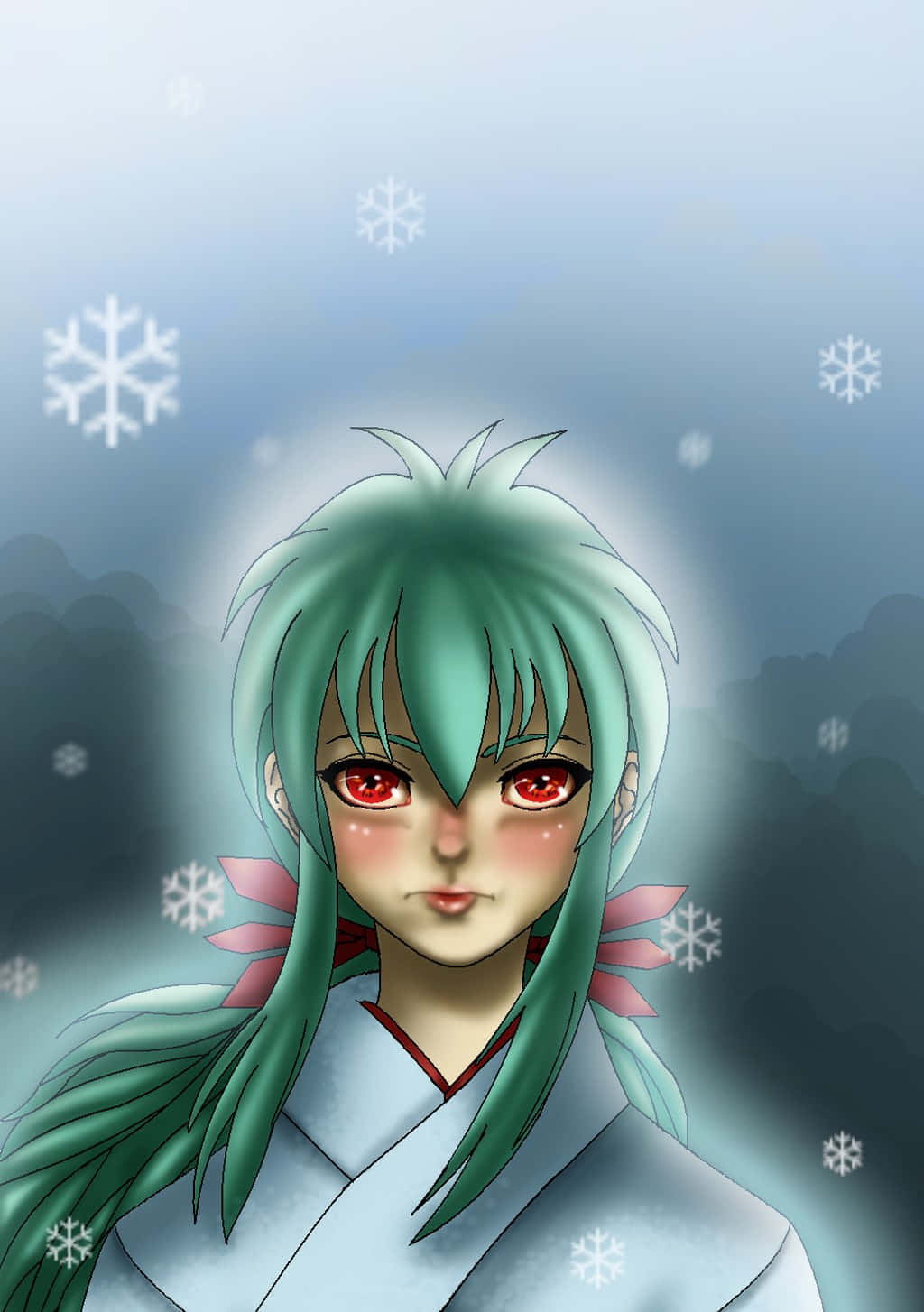 Yukina, Yu Yu Hakusho, teal hair, HD Phone Wallpaper