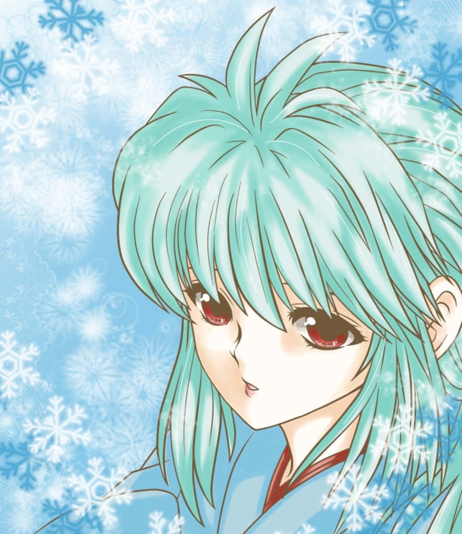 Yukina, Yu Yu Hakusho, turquoise hair, SD Phone Wallpaper