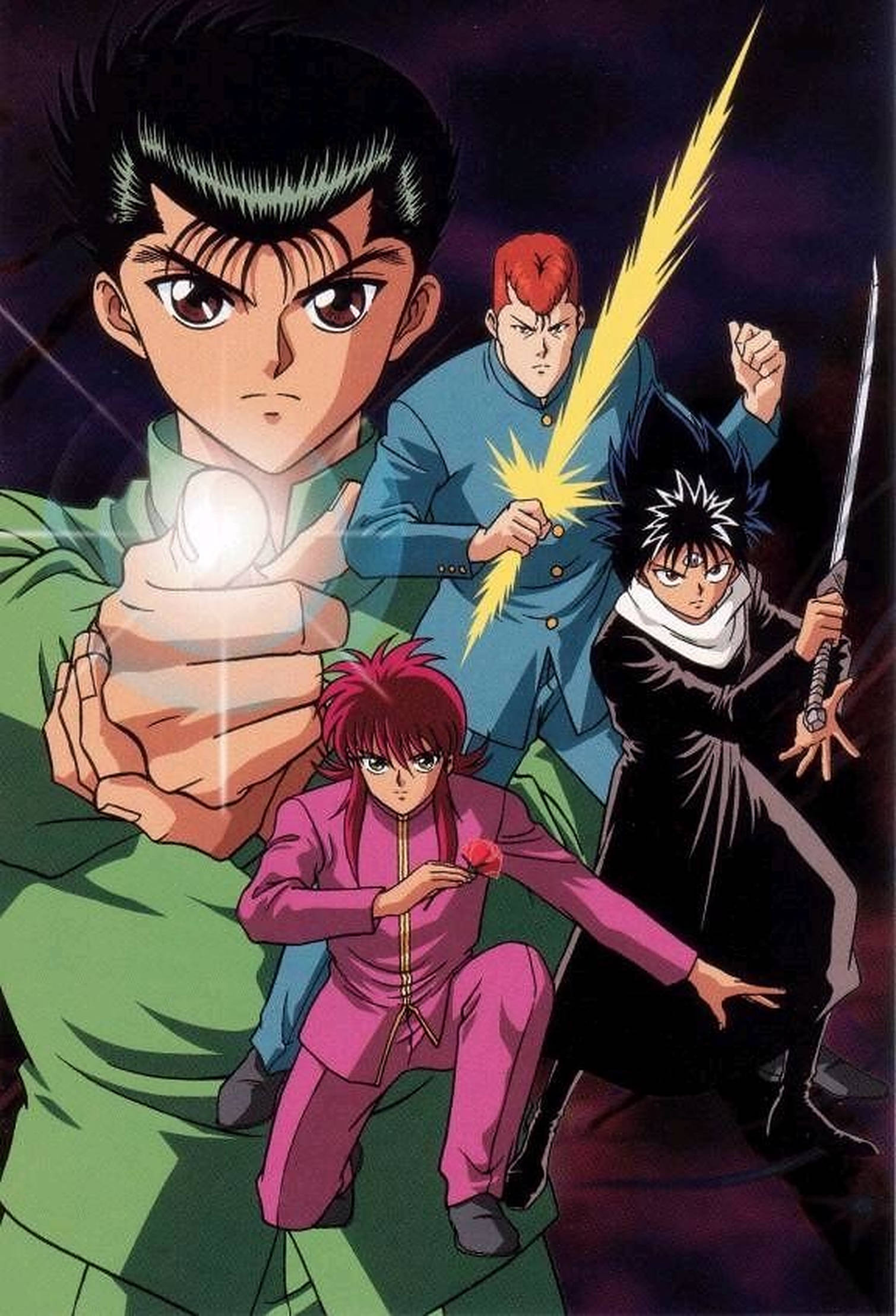 Yu Yu Hakusho, anime, four anime characters, Full HD Phone Wallpaper