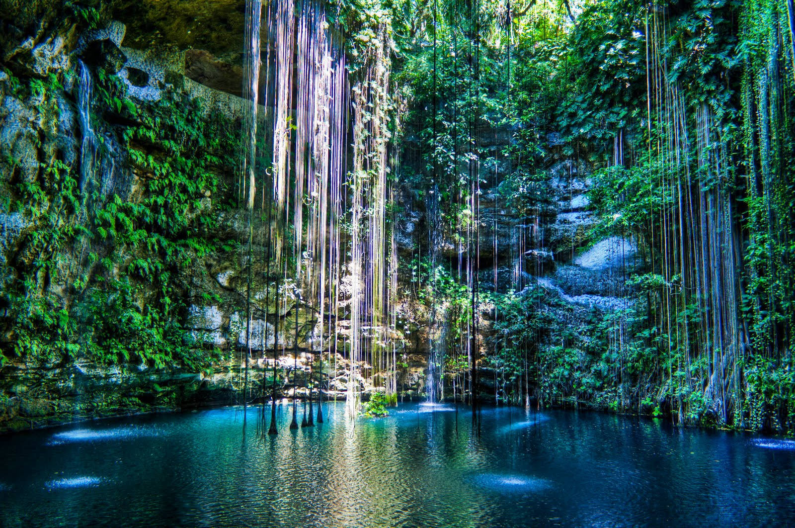 Yucatan, cenote, crystal clear blue water, HD Desktop Wallpaper