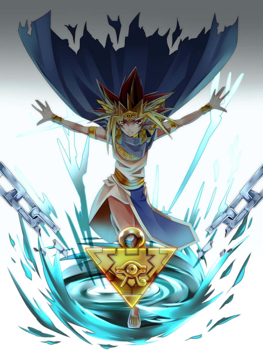 Yugi Muto, spiky hair, flowing cape, SD Phone Wallpaper