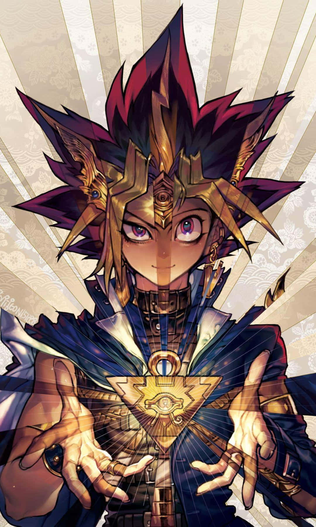 Yugi Muto, spiky dark hair, golden headpiece, HD Phone Wallpaper