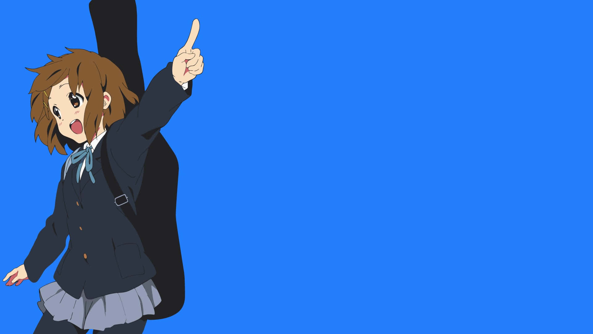 Yui Hirasawa, cherry-red guitar, school uniform, Full HD Desktop Wallpaper
