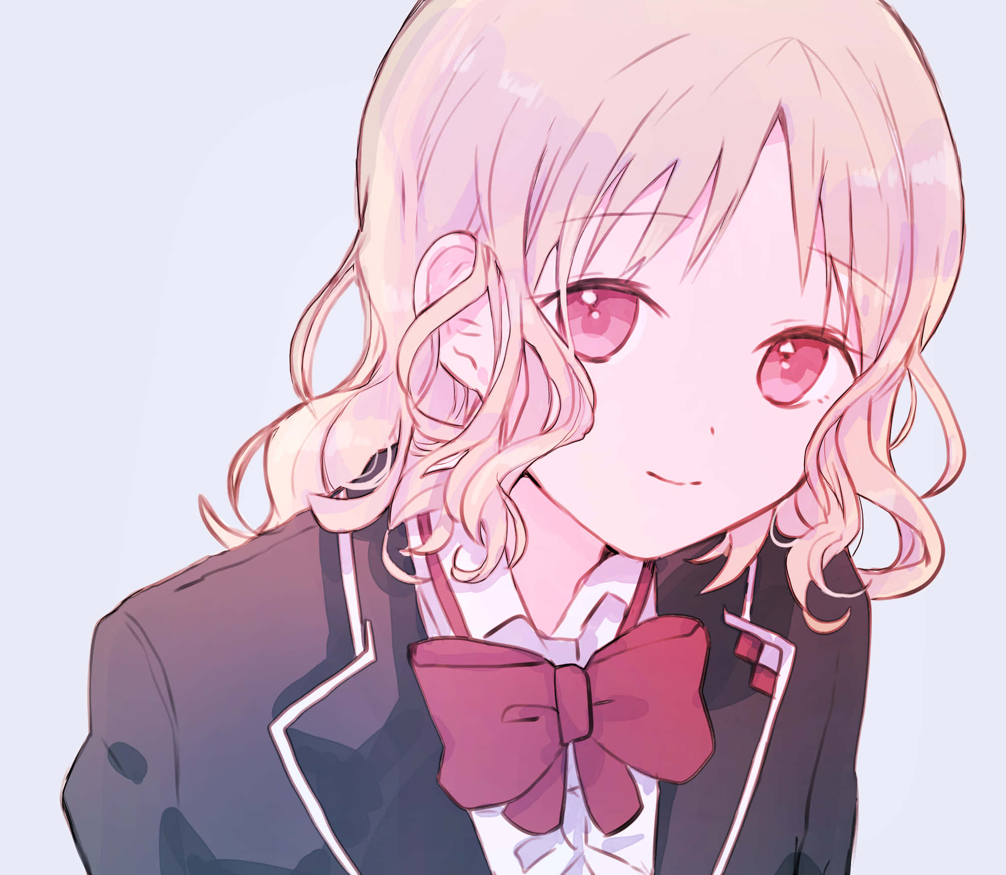 Yui Komori, pink hair, eyes, Full HD Desktop Wallpaper