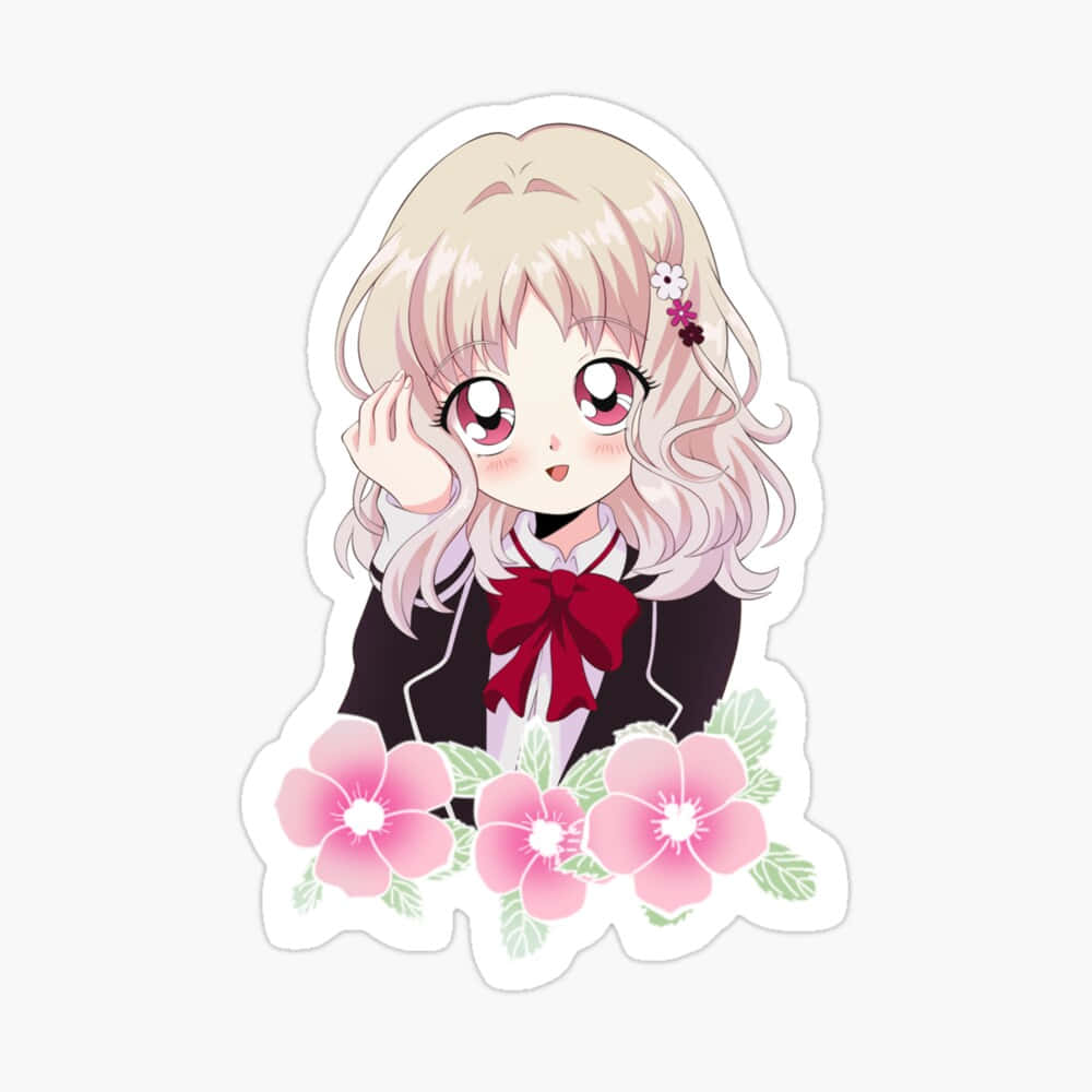 Yui Komori, pink hair, red eyes, SD Desktop Wallpaper
