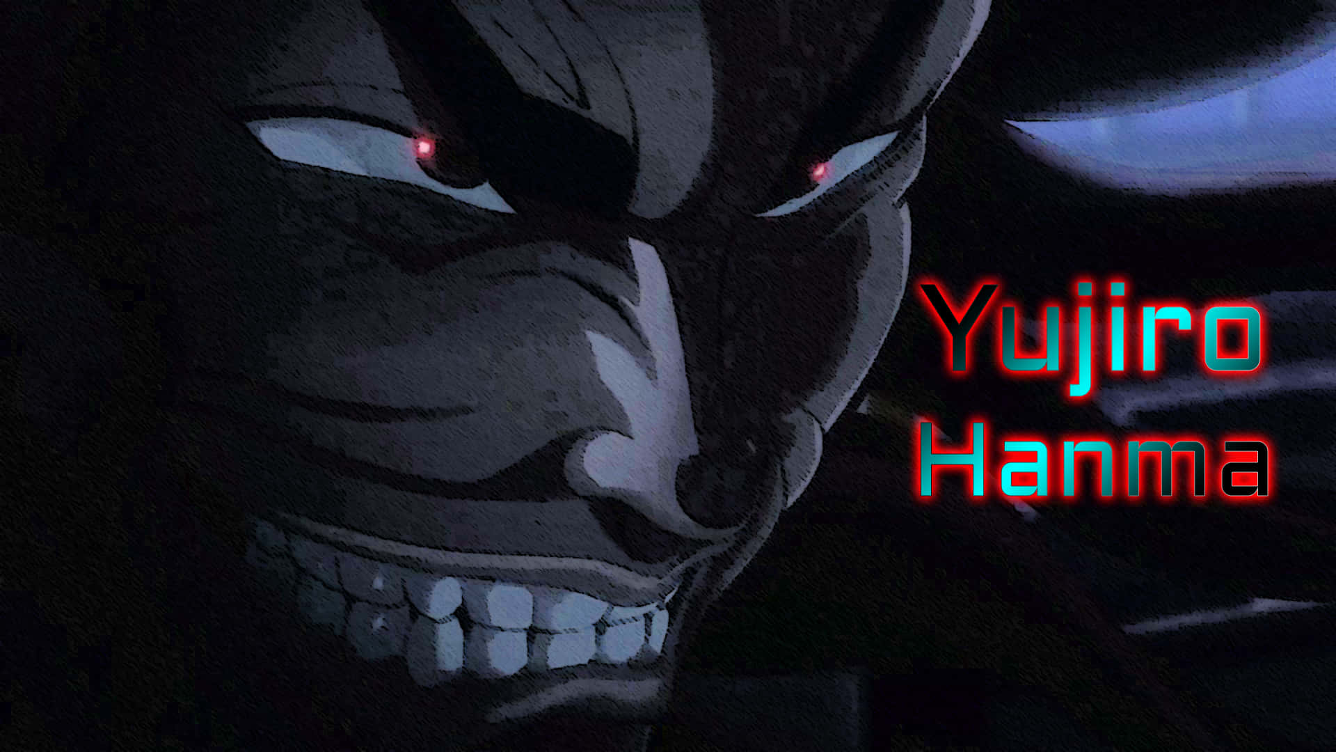 Yujiro Hanma, glowing red eyes, sinister grin, Full HD Desktop Wallpaper