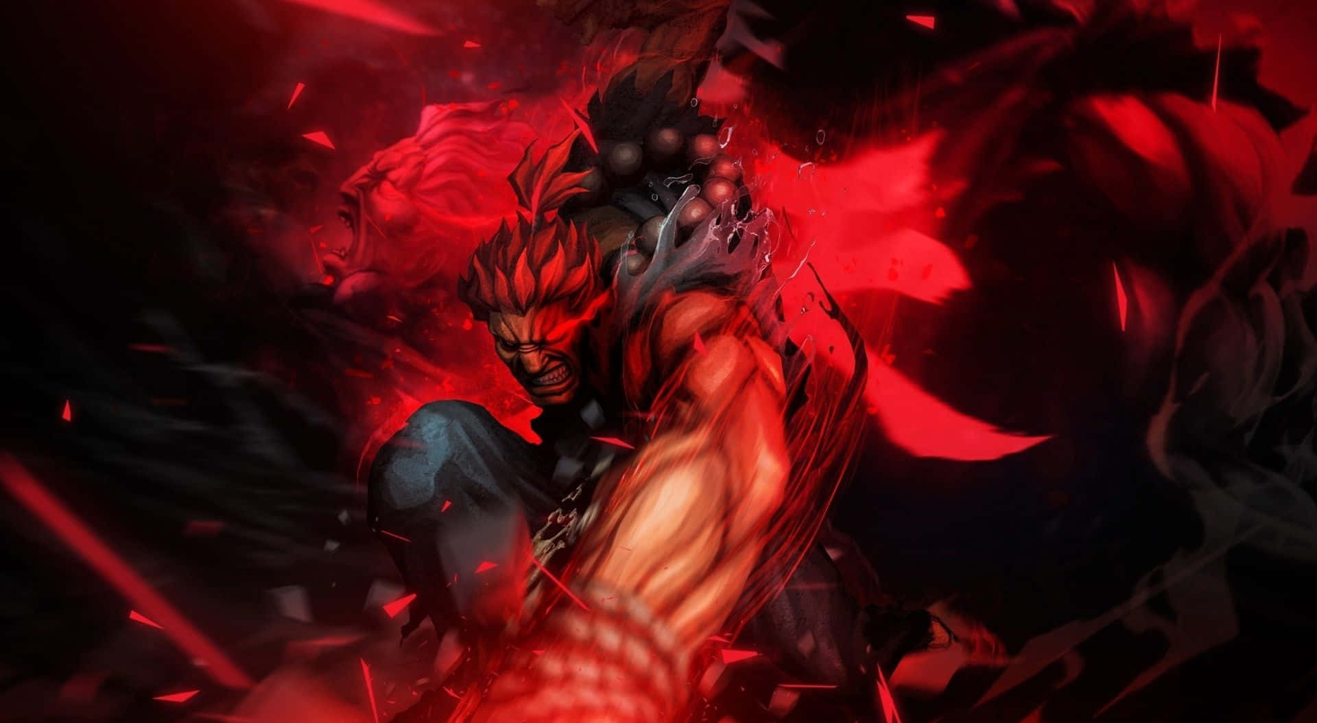 Yujiro Hanma, glowing red eyes, spiky hair, Full HD Desktop Wallpaper