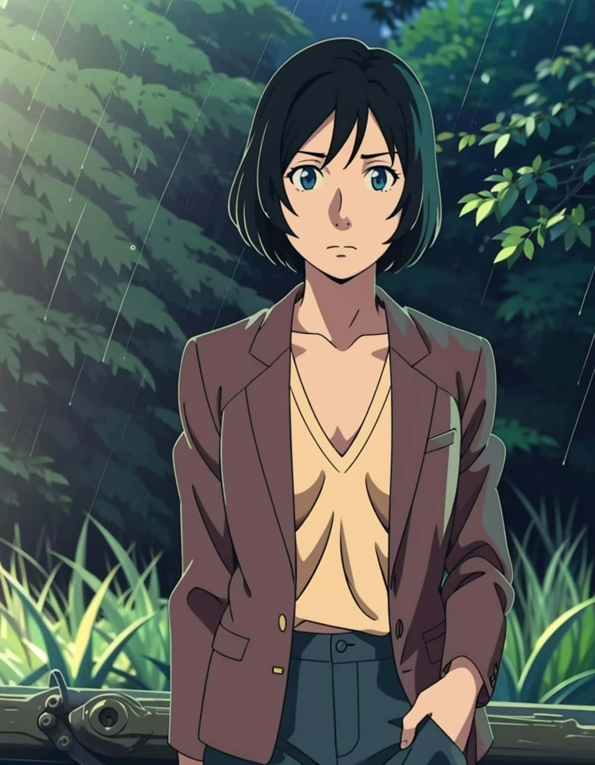 Yukari Yukino, short black hair, blue eyes, HD Phone Wallpaper