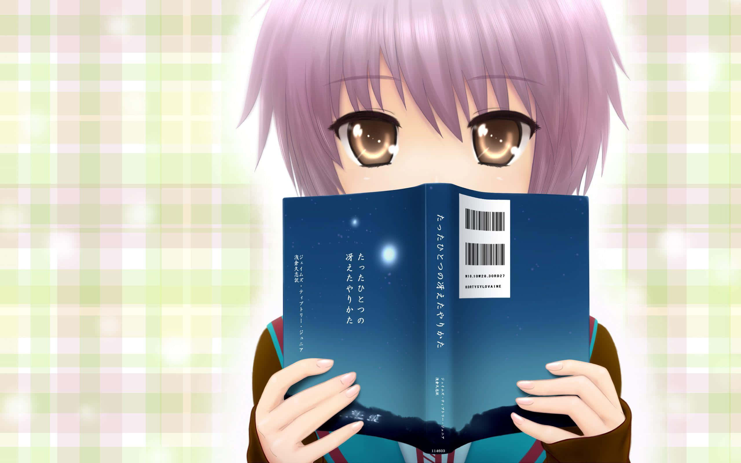 Yuki Nagato, purple-haired, large brown eyes, 2K Desktop Wallpaper