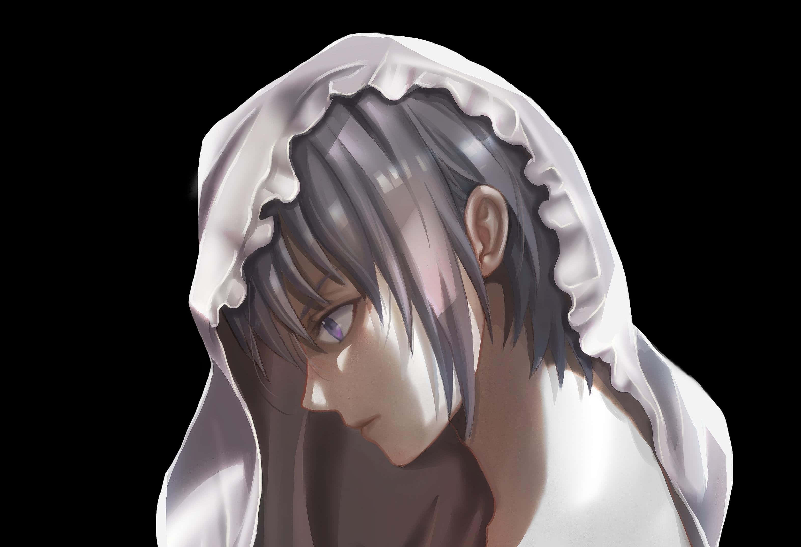 Yuki Sohma, gray hair, purple eyes, 2K Desktop Wallpaper
