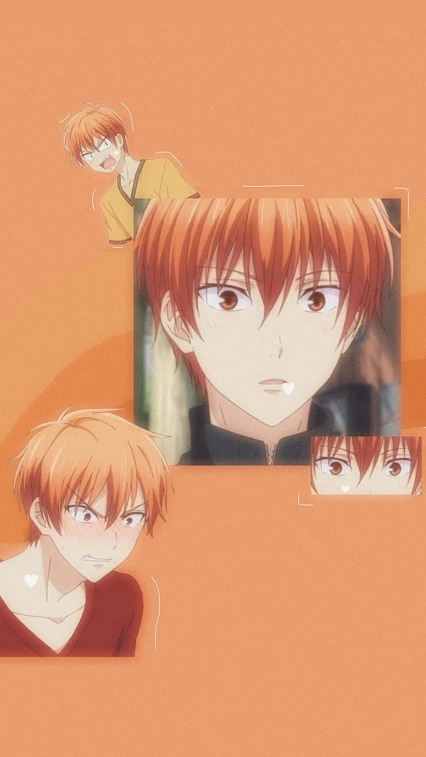 Yuki Sohma, anime-style, orange-haired male characters, HD Phone Wallpaper