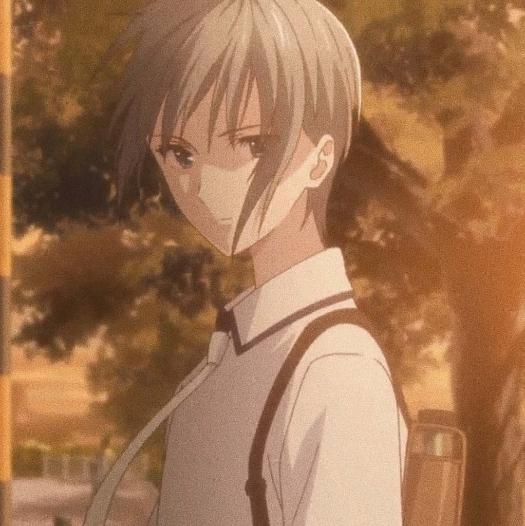 Yuki Sohma, gray hair, white shirt, SD Phone Wallpaper