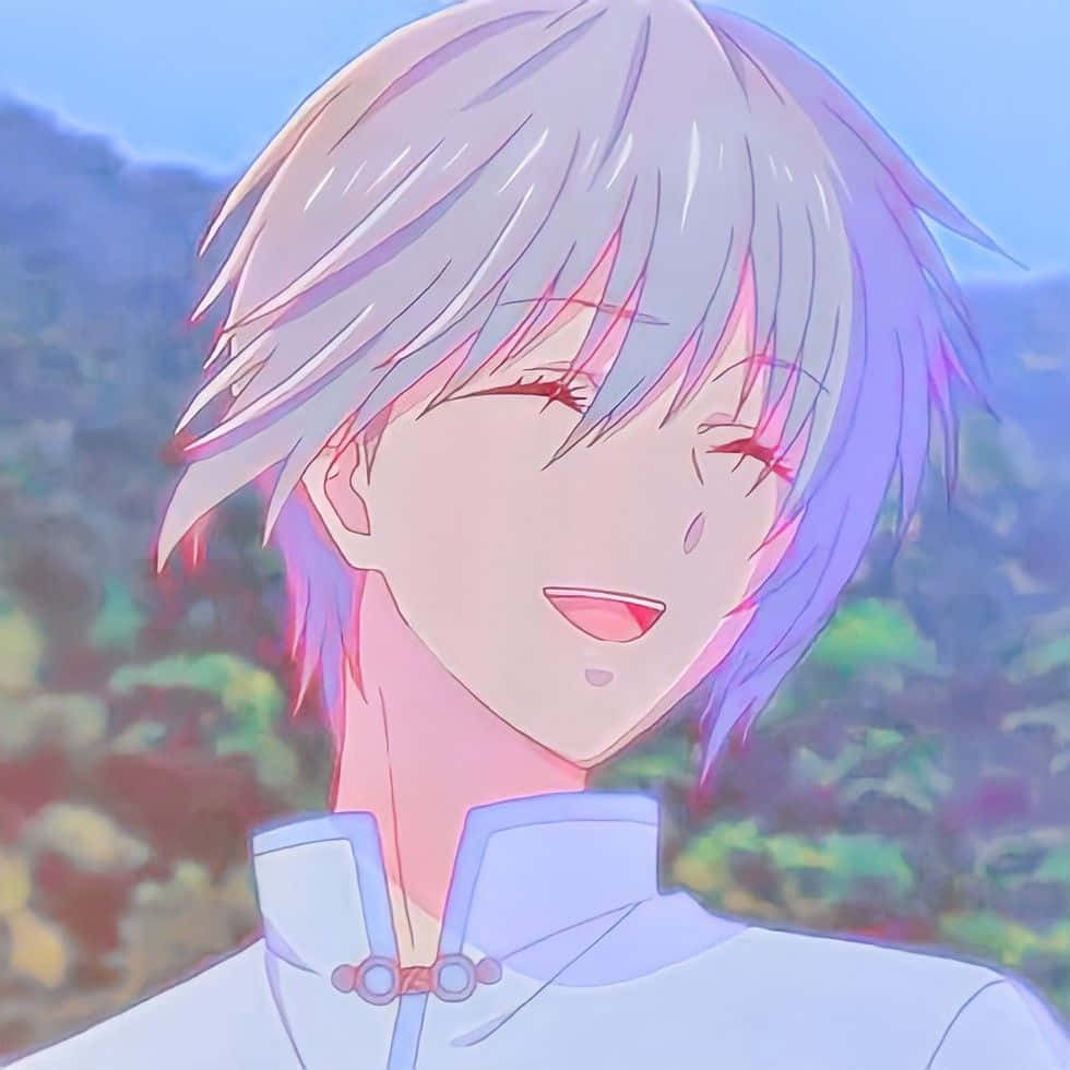 Yuki Sohma, silver hair, pink highlights, SD Desktop Wallpaper