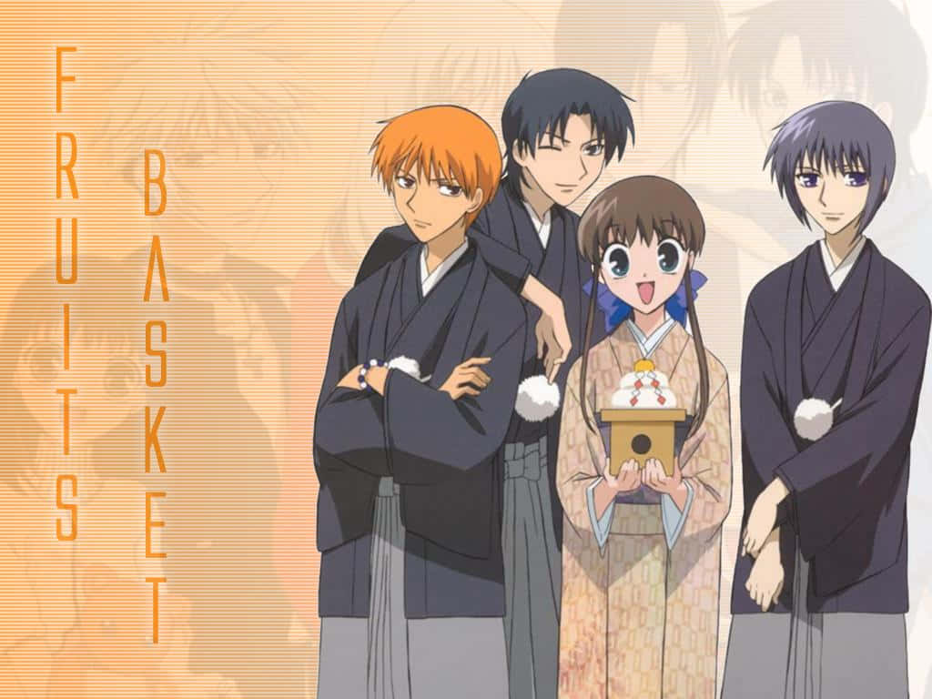 Yuki Sohma, silver-haired, traditional robes, SD Desktop Wallpaper
