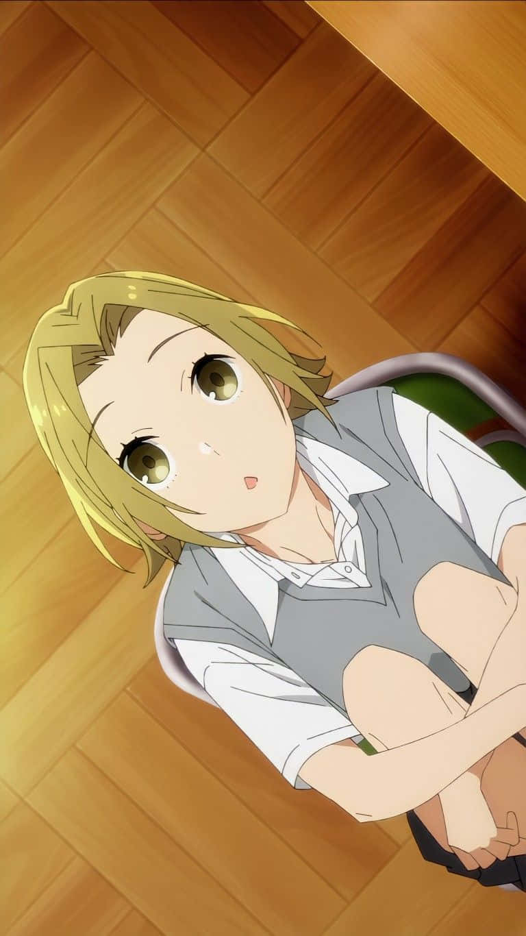 Yuki Yoshikawa, blonde anime girl, school uniform, HD Phone Wallpaper