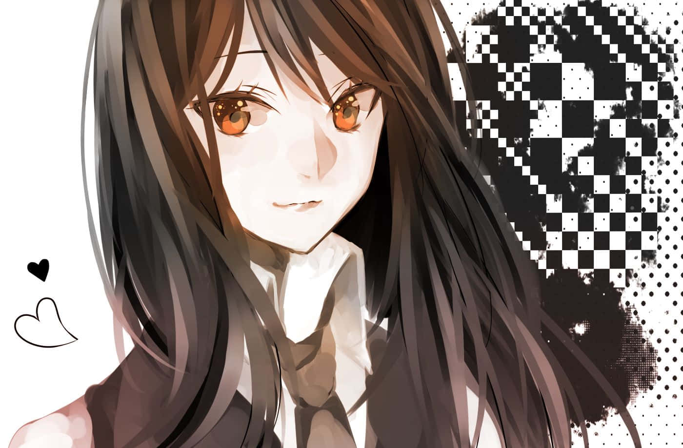 Yukiko Kanzaki, long brown hair, amber eyes, HD Desktop Wallpaper