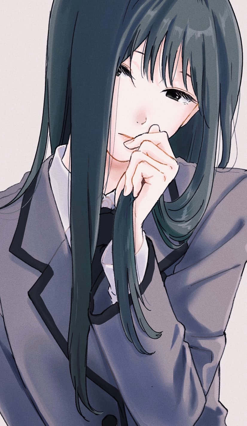 Yukiko Kanzaki, formal attire, long dark hair, HD Phone Wallpaper
