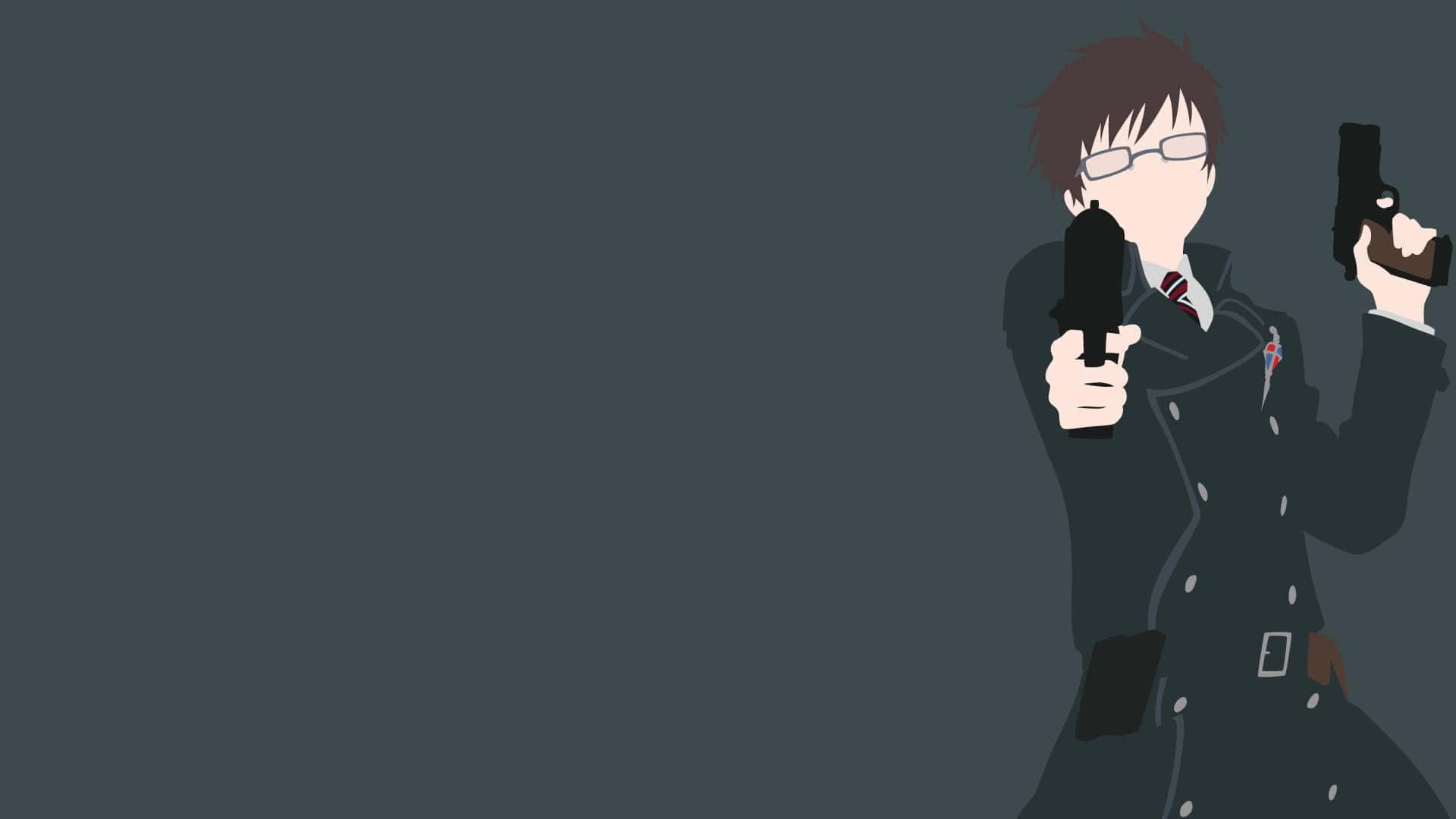 Yukio Okumura, anime character, glasses, Full HD Desktop Wallpaper