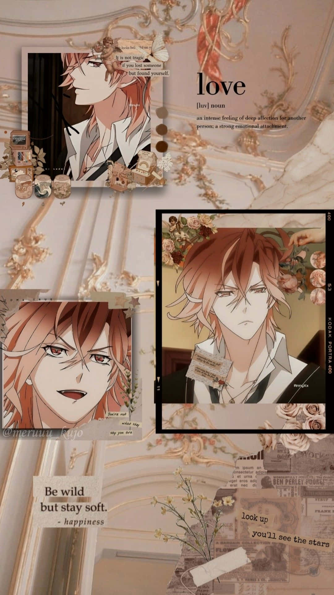 Yuma Mukami, anime-style male portraits, warm tones, Full HD Phone Wallpaper