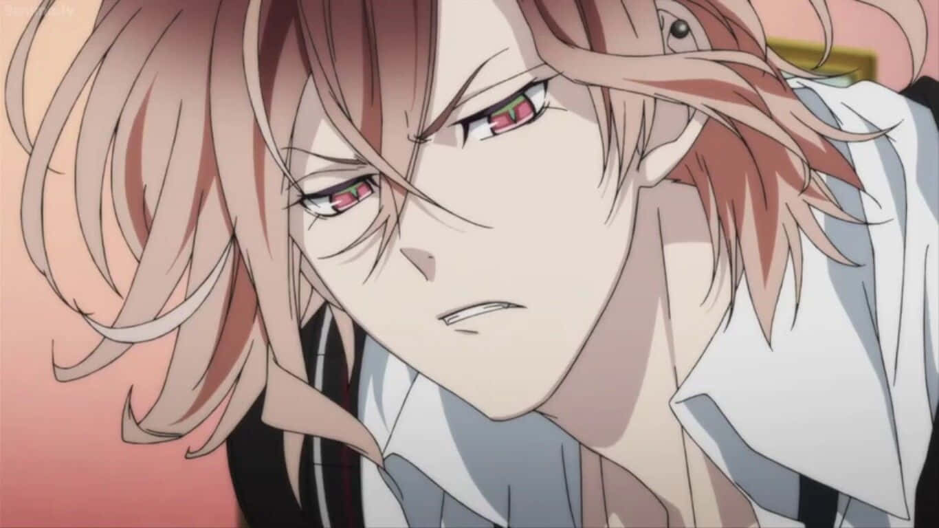 Yuma Mukami, intense glare, messy pink hair, HD Desktop Wallpaper