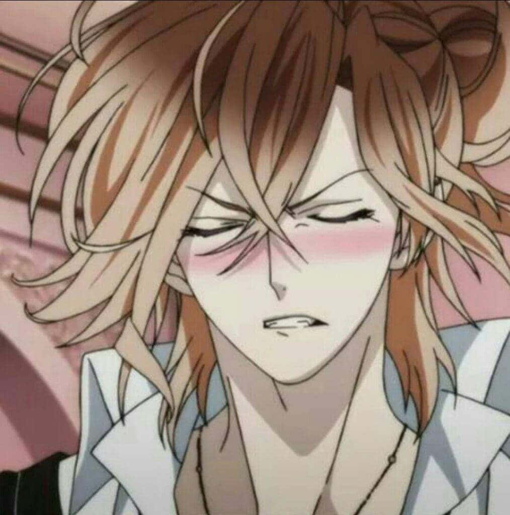 Yuma Mukami, messy brown hair, flushed cheeks, SD Phone Wallpaper