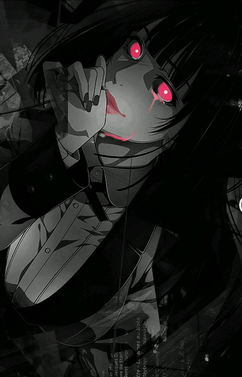 Yumeko Jabami, glowing red eyes, sinister grin, HD Phone Wallpaper