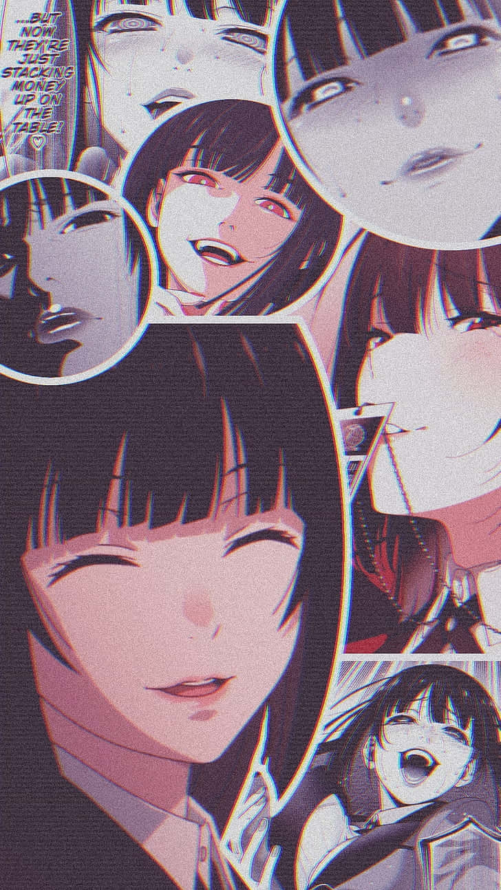 Yumeko Jabami, anime-style female characters, comic panels, HD Phone Wallpaper