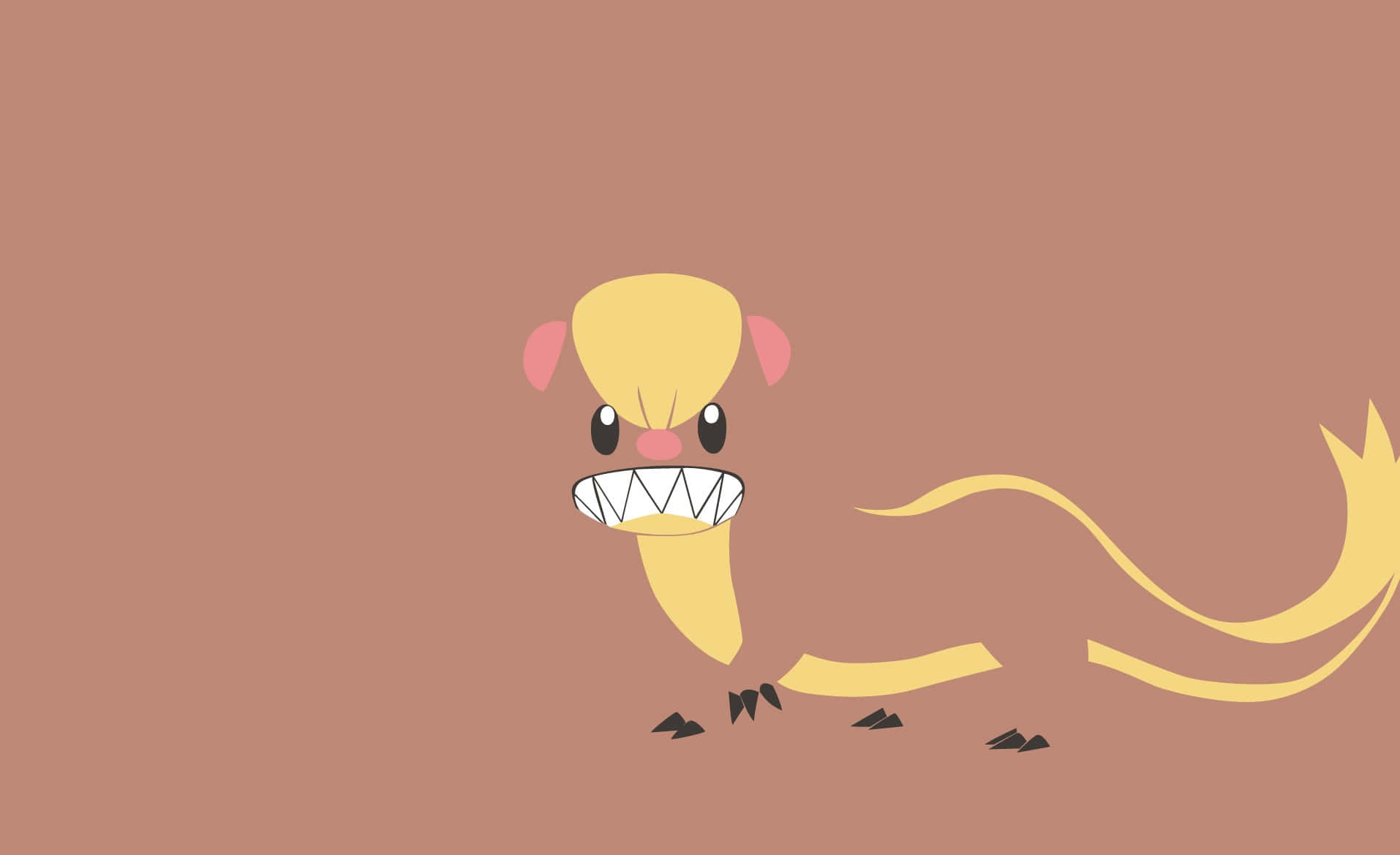 Yungoos, yellow, pink ears, HD Desktop Wallpaper