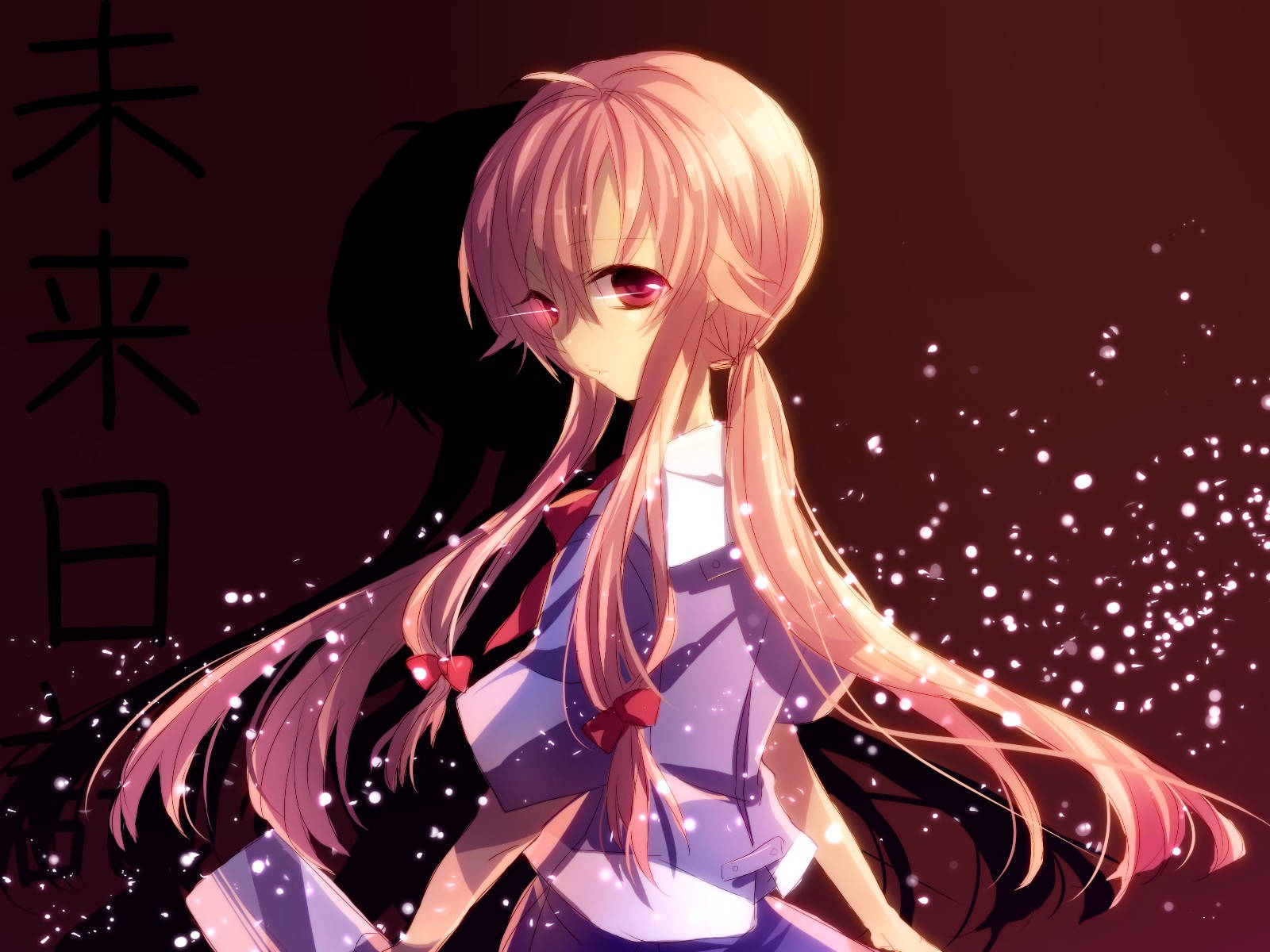Yuno Gasai, pink hair, red eyes, HD Desktop Wallpaper