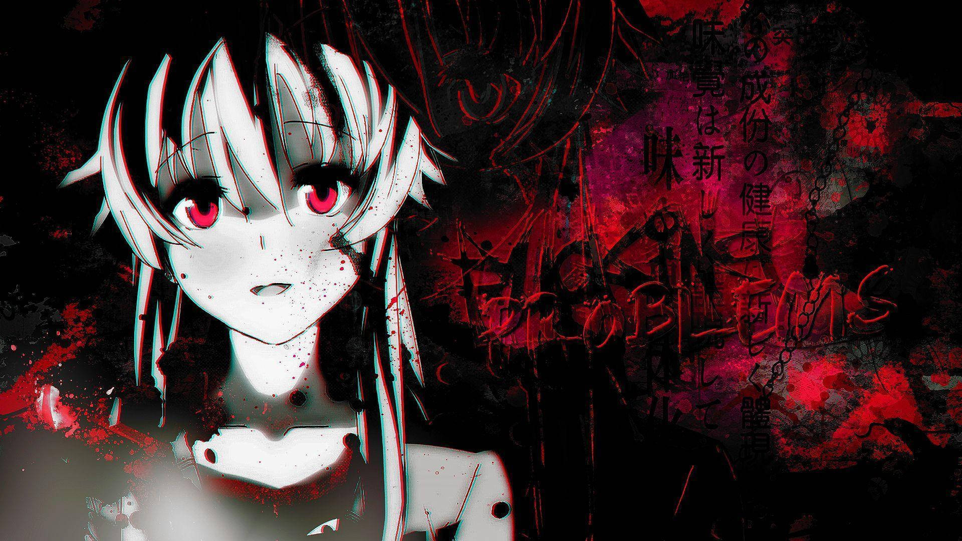 Yuno Gasai, white hair, red eyes, Full HD Desktop Wallpaper