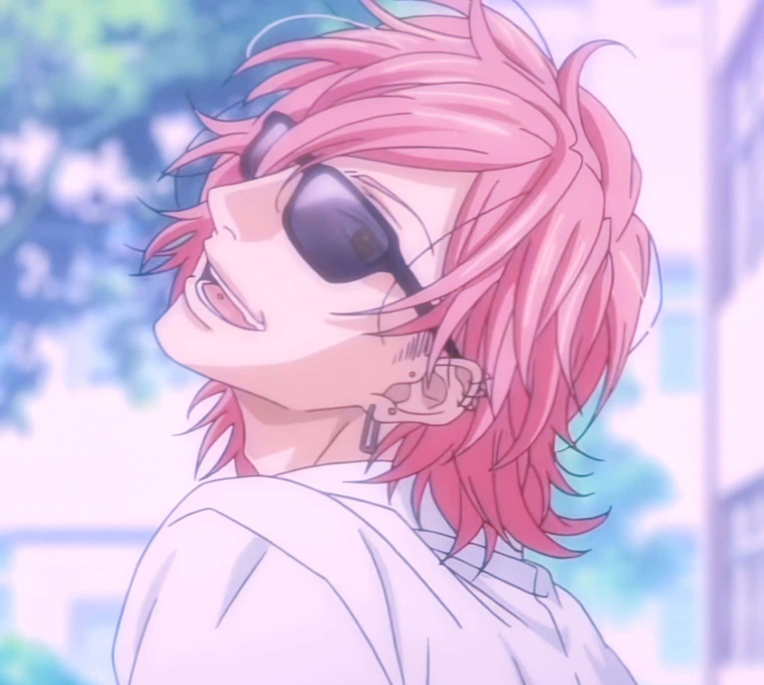 Yuri Ayato, pink hair, sunglasses, HD Desktop Wallpaper