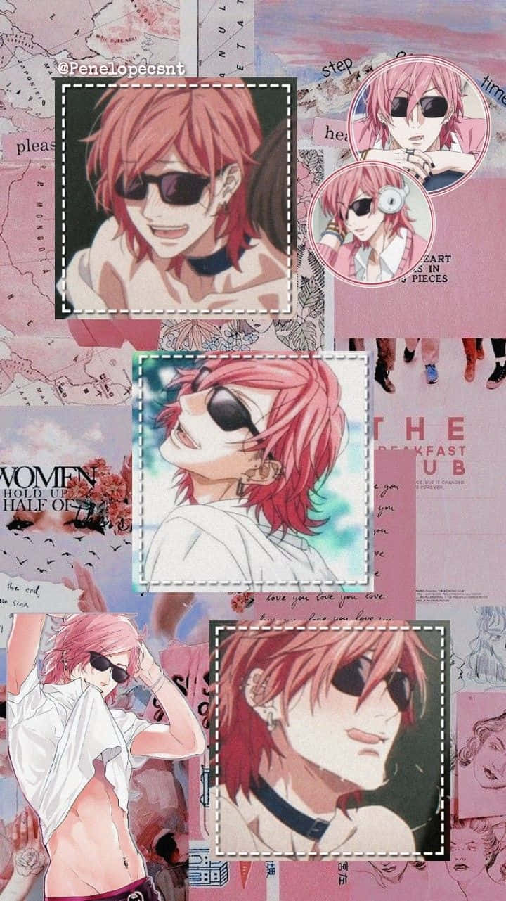 Yuri Ayato, pink-haired character, sunglasses, HD Phone Wallpaper