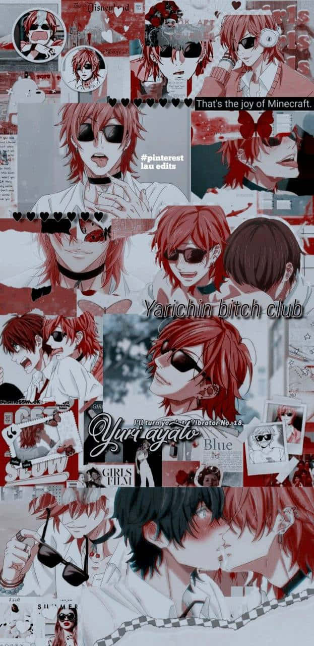 Yuri Ayato, vibrant red, white, HD Phone Wallpaper