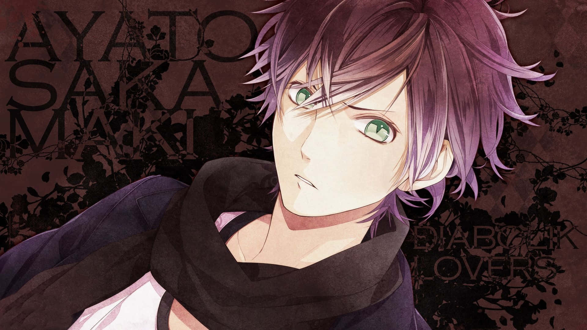 Yuri Ayato, purple hair, green eyes, Full HD Desktop Wallpaper