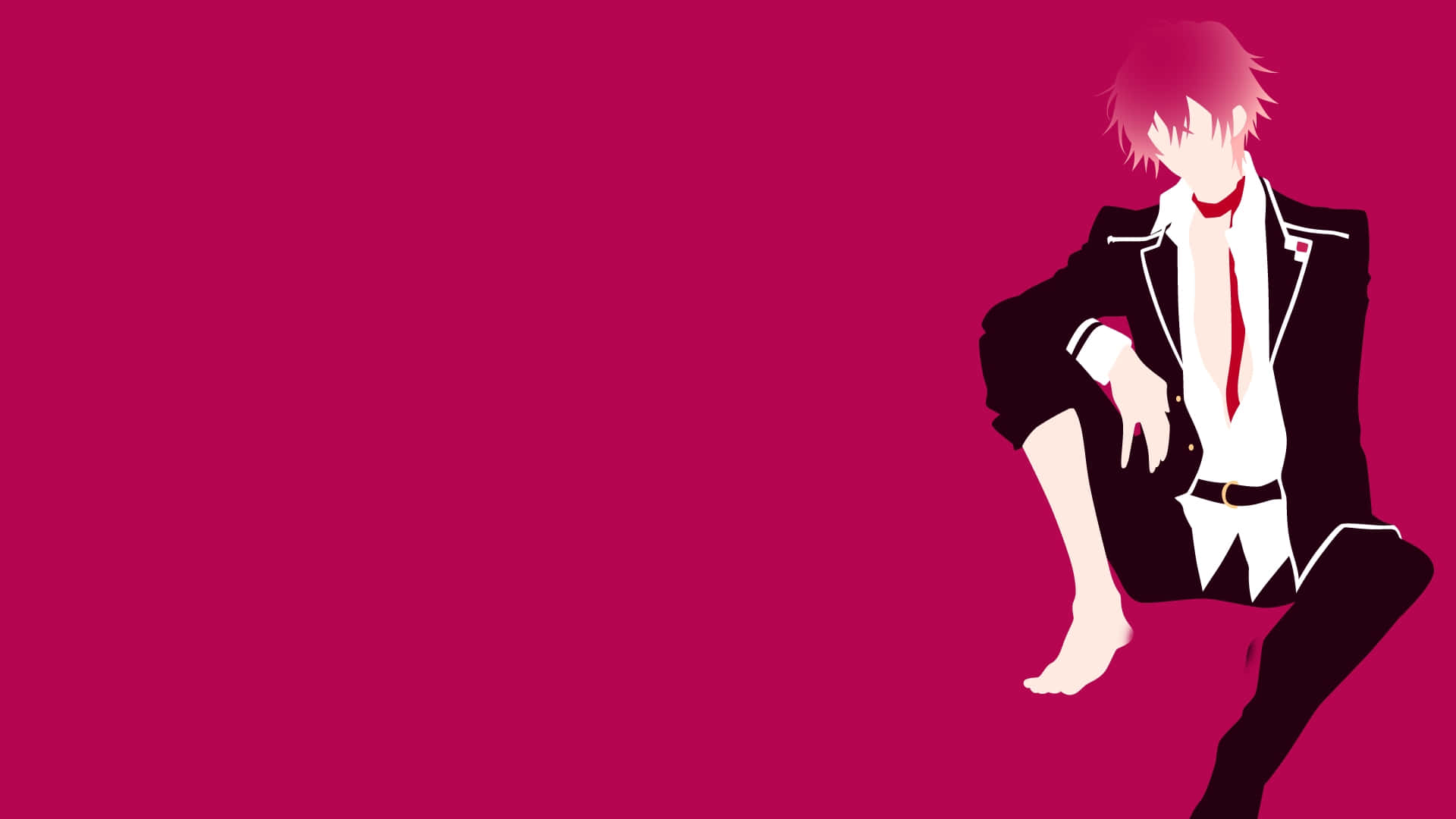 Yuri Ayato, pink hair, black suit, Full HD Desktop Wallpaper