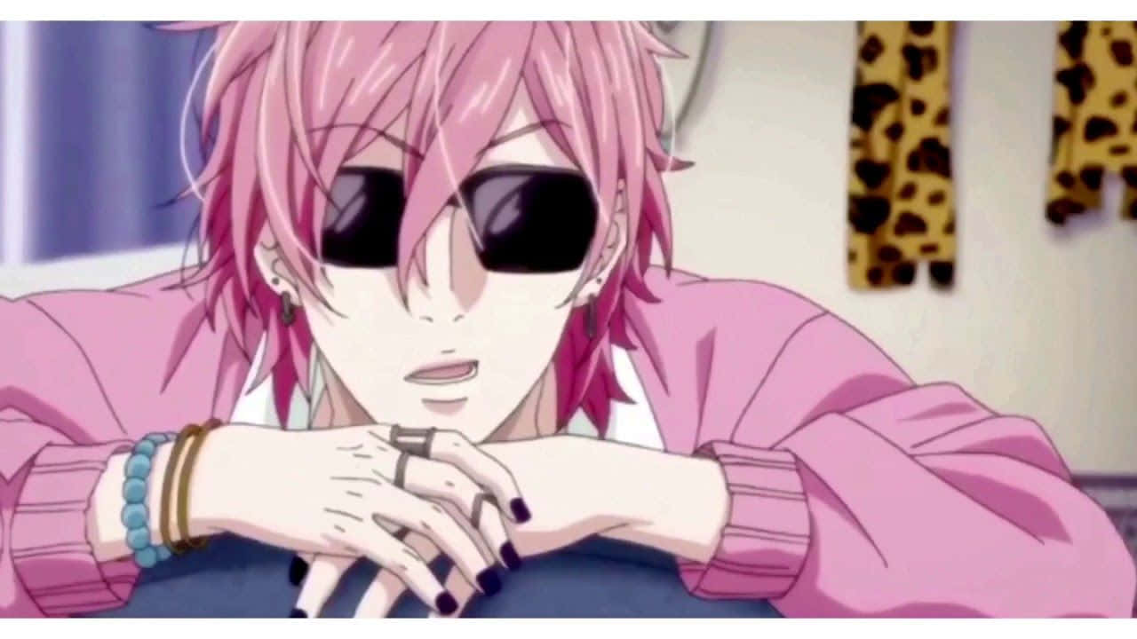 Yuri Ayato, pink-haired, sunglasses, HD Desktop Wallpaper