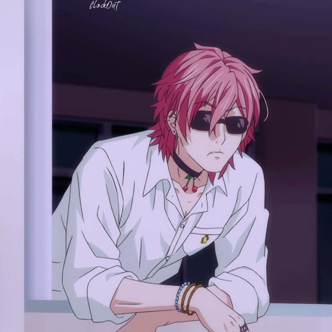 Yuri Ayato, pink-haired, sunglasses, SD Desktop Wallpaper