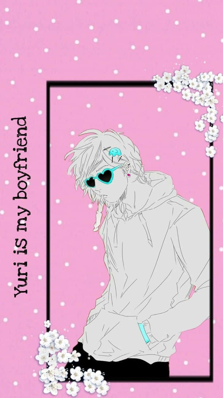 Yuri Ayato, heart-shaped sunglasses, cherry blossoms, HD Phone Wallpaper