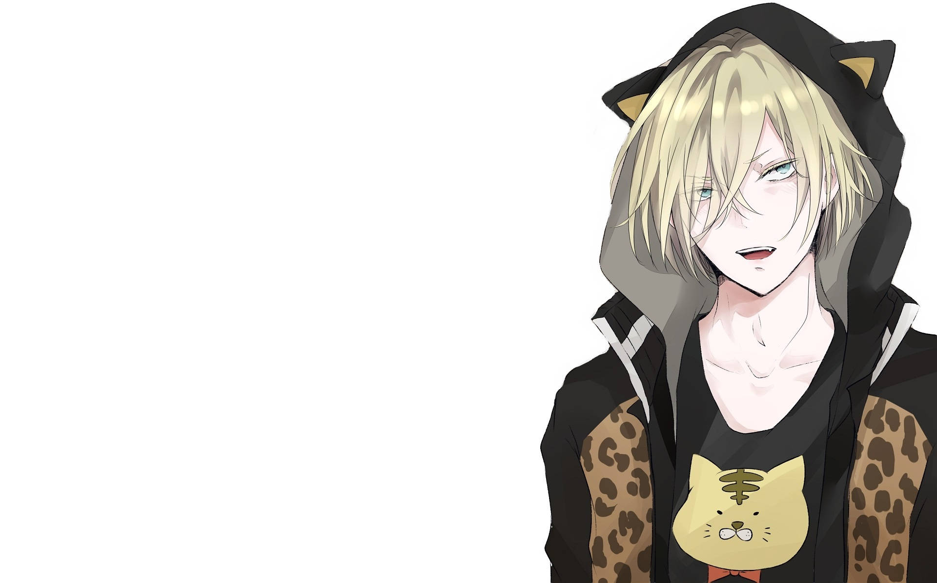 Yuri On Ice, Yuri, black cat, Full HD Desktop Wallpaper