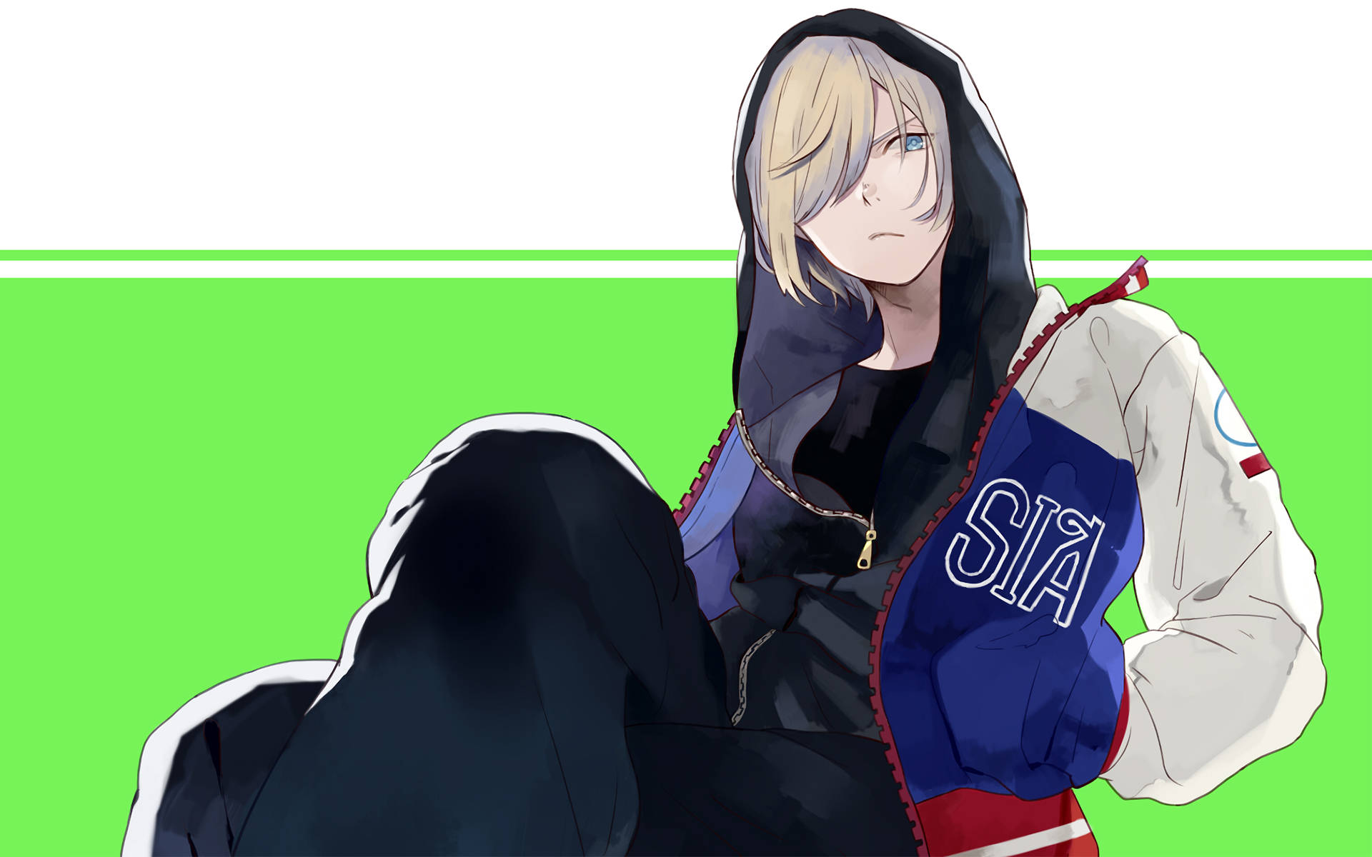 Yuri On Ice, Cool Yuri, blue and white varsity jacket, Full HD Desktop Wallpaper